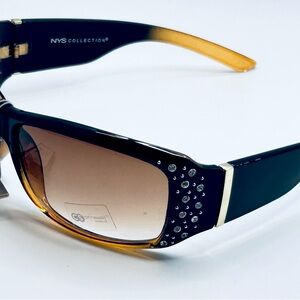 City Shades Sunglasses NYS Collection rhinestone and gold accents